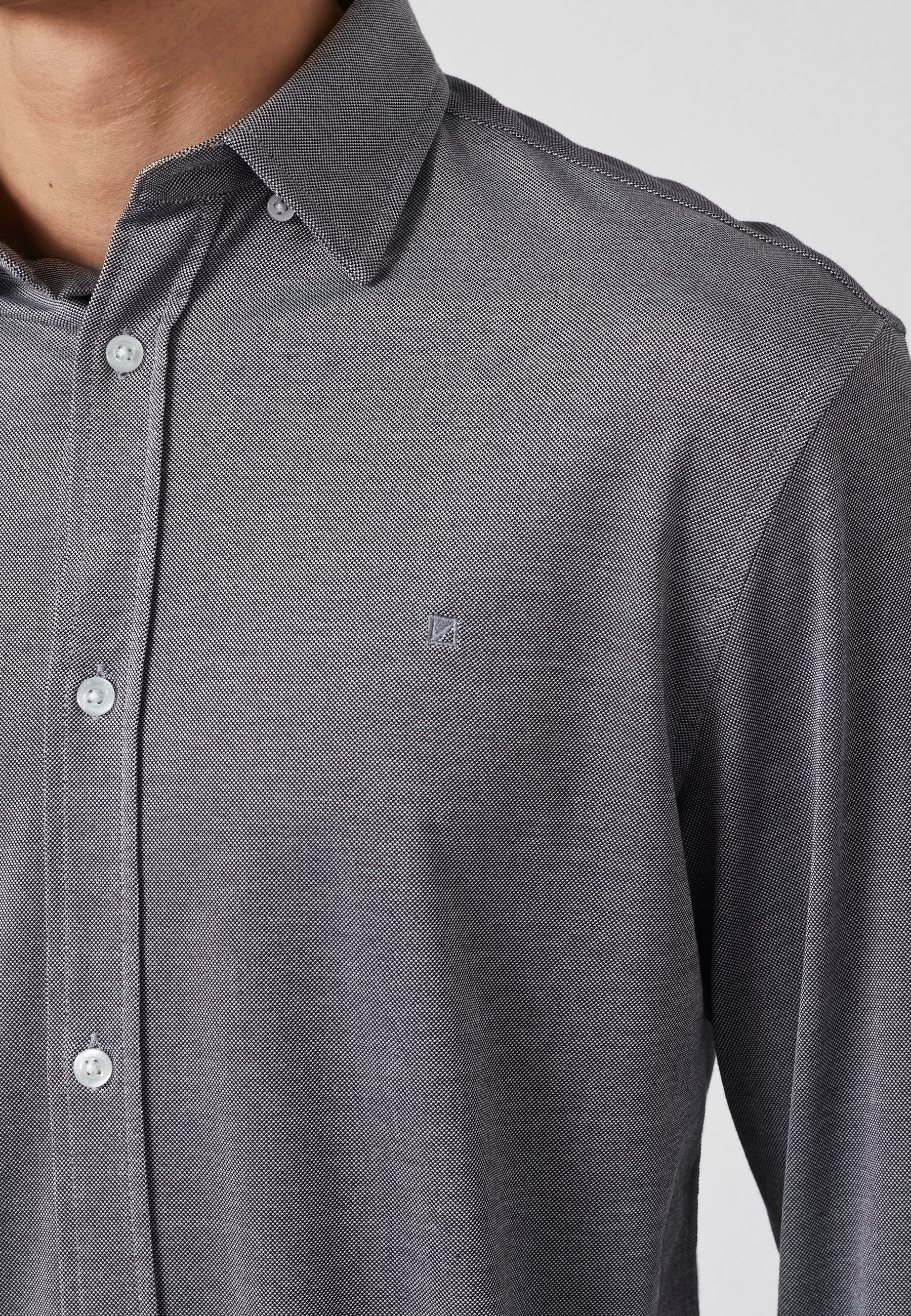 ARON PIQUE SHIRT LS - Navy Melange - Image 4