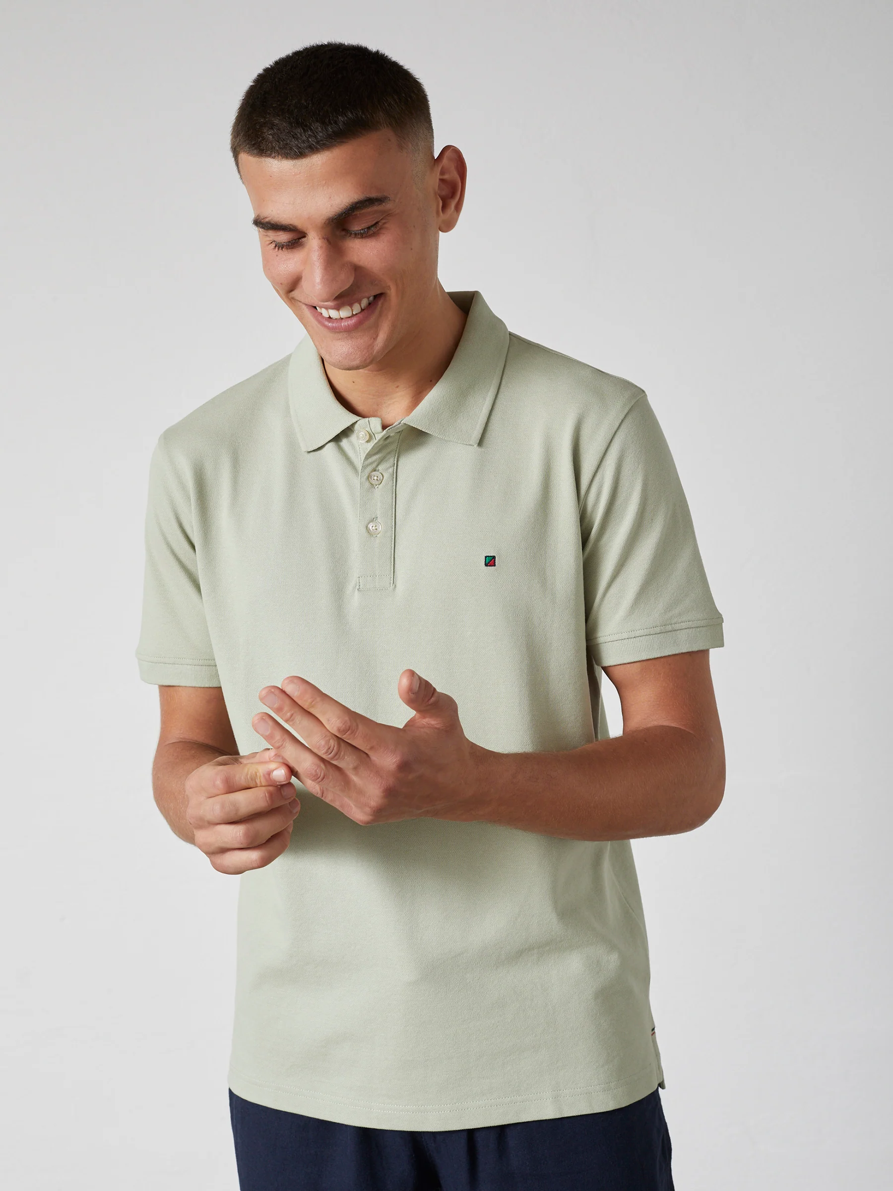 CARL POLO T-SHIRT SS - Green Pastel