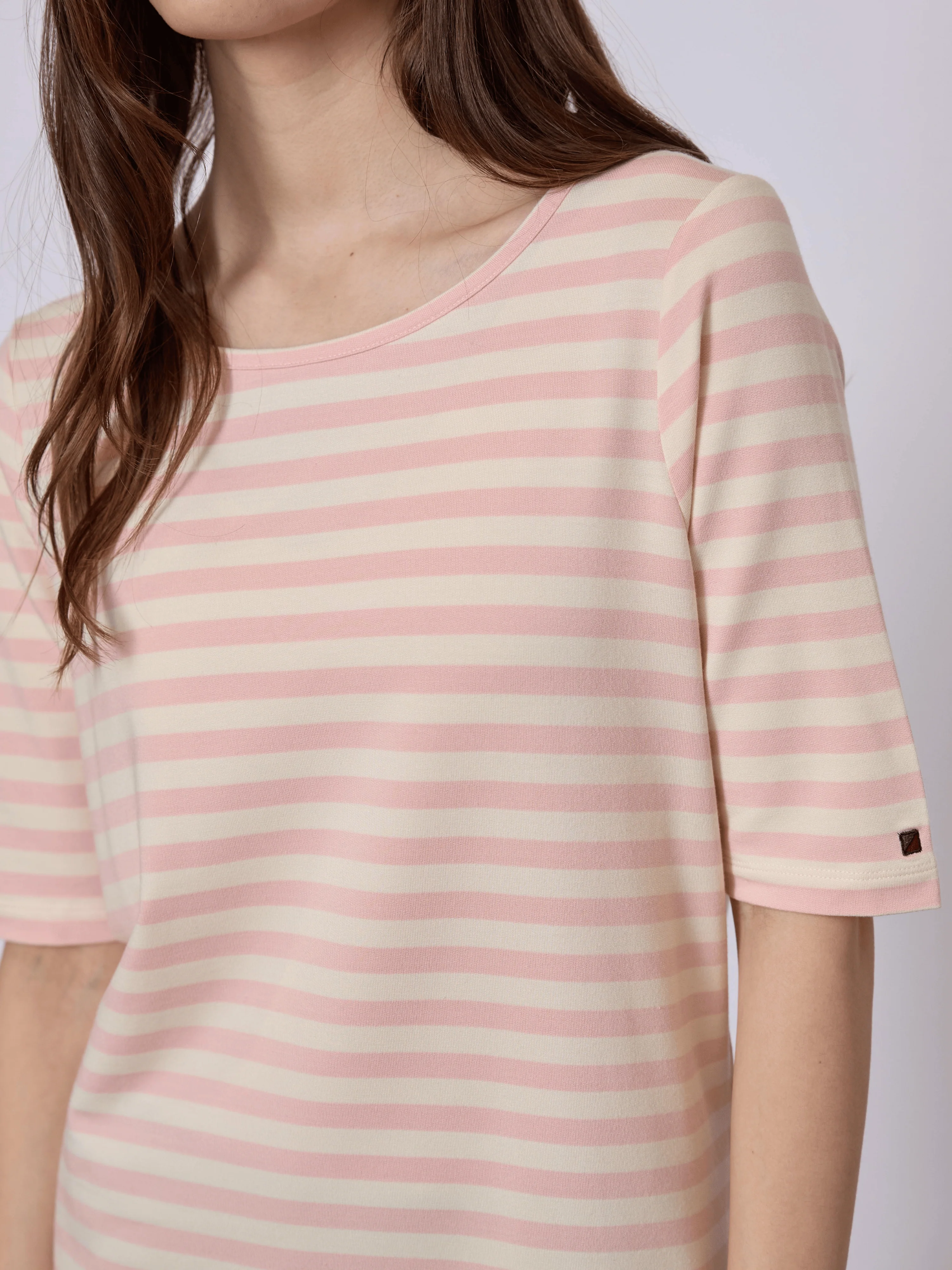 Hedy Short Sleeve T-shirt - Rose Stripe - Image 4