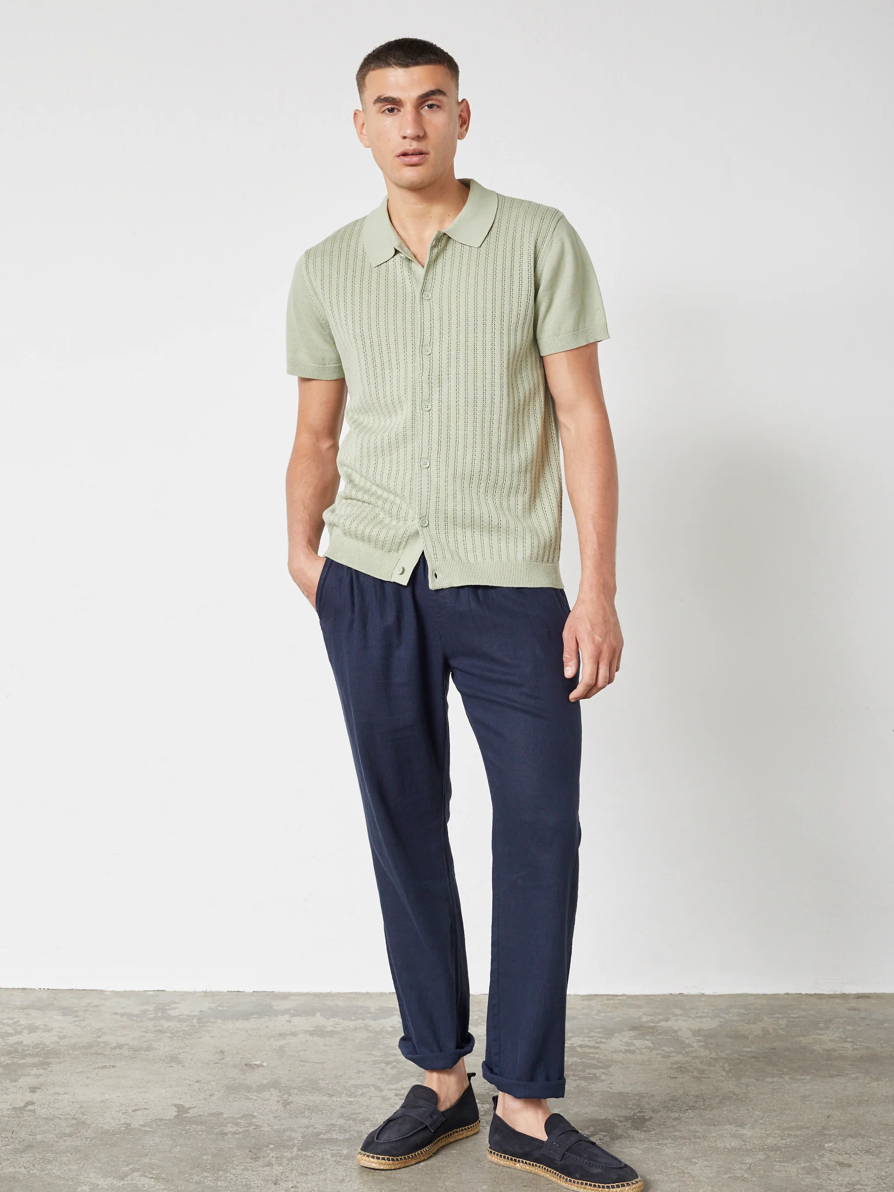 MARCUS LINEN PANTS - NAVY - Image 3