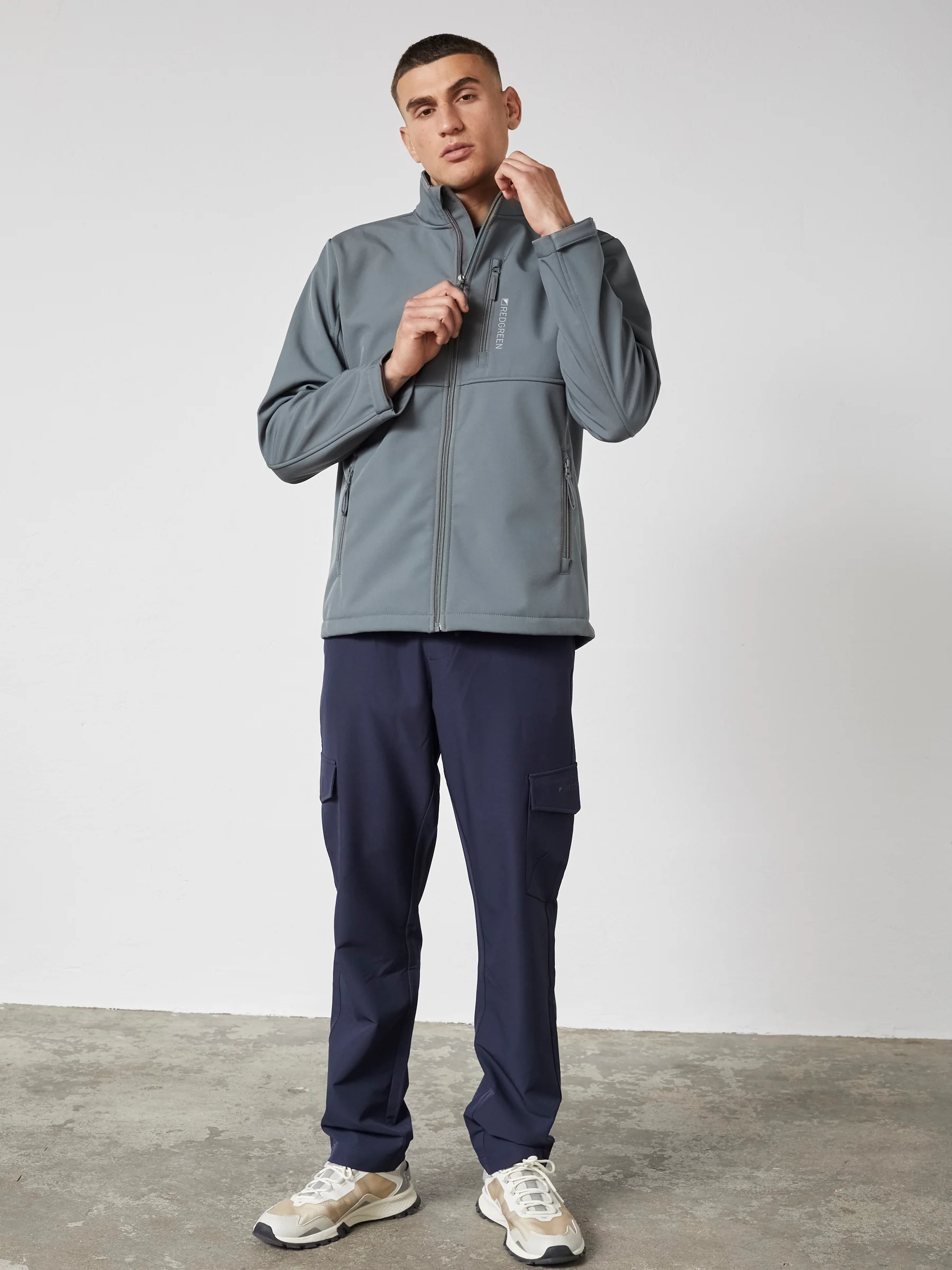 SHORE SOFTSHELL JACKET - Olive Green - Image 3